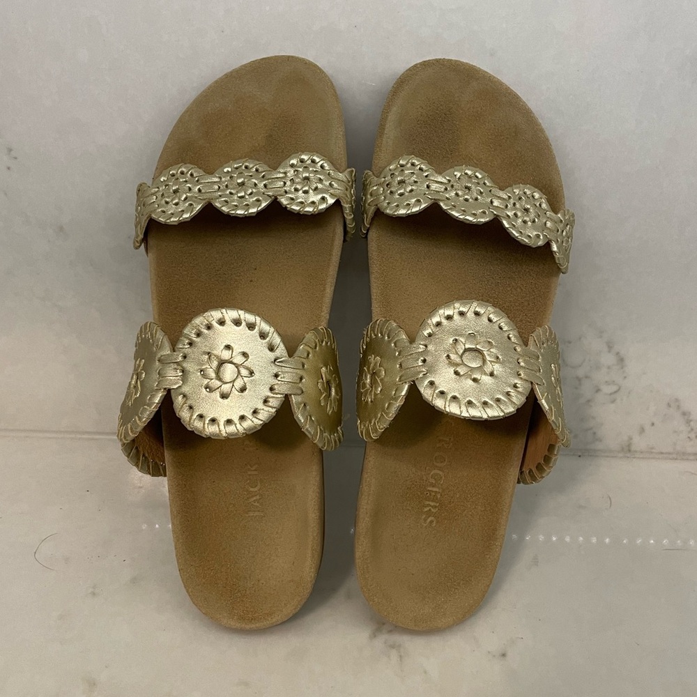 Jack Rogers Lauren Comfort Sandal - 8 - Platinum